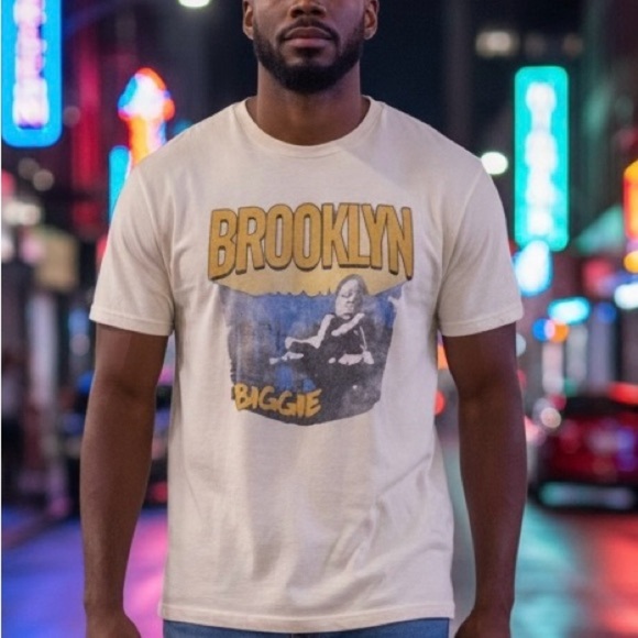 LG Other - TRUE VINTAGE, LG Brooklyn Biggie Graphic Tee - yellow 90s
